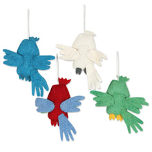 Load image into Gallery viewer, Set of 4 Wool Felt Bird Ornaments - Feathered Friends | NOVICA
