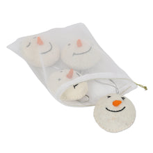 Load image into Gallery viewer, Set of 4 Smiling Snowmen Wool Felt Ornaments - Smiling Snowmen | NOVICA
