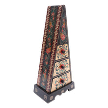 Load image into Gallery viewer, Hand Crafted Decorative Floral Batik Box - Pyramid of Flowers | NOVICA
