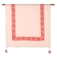 Load image into Gallery viewer, Screen Printed Cotton Shawl from India - Cherry Flowers | NOVICA
