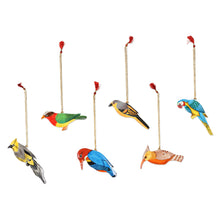 Load image into Gallery viewer, Hand-Painted Assorted Bird Ornaments (Set of 6) - Festive Birds | NOVICA
