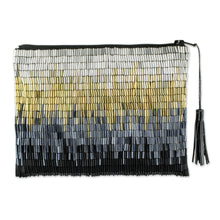 Load image into Gallery viewer, Petite Gold and Silver Hand Beaded Clutch Evening Bag - Glittering Luxe | NOVICA
