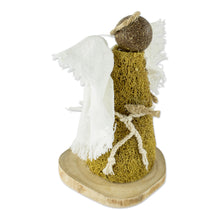 Load image into Gallery viewer, Central American Natural Fiber Angel Statuette - Meadow Angel | NOVICA
