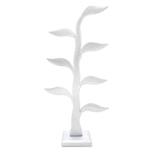 Load image into Gallery viewer, Silver Jempinis Wood Leaf-Themed Jewelry Holder (21 Inch) - Daun Salam in Silver | NOVICA
