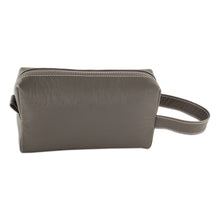 Load image into Gallery viewer, Hand Crafted Grey Leather Men's Toiletry Case - Man of the World in Flint | NOVICA
