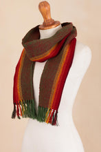 Load image into Gallery viewer, Woven 100% Alpaca Scarf from Peru - Tarma Fields | NOVICA
