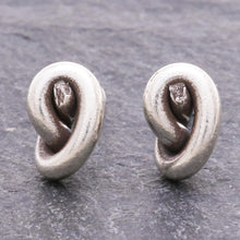 Load image into Gallery viewer, Handmade Karen Silver Stud Earrings - Knot Twist | NOVICA
