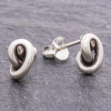Load image into Gallery viewer, Handmade Karen Silver Stud Earrings - Knot Twist | NOVICA
