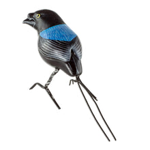 Load image into Gallery viewer, Colorful Hand Painted Bird Sculpture - Long-tailed Manakin | NOVICA
