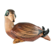 Load image into Gallery viewer, Guatemala Handcrafted Ceramic American Black Duck Figurine - American Black Duck | NOVICA
