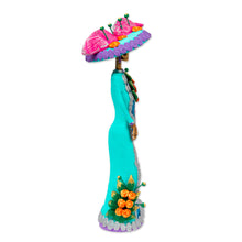 Load image into Gallery viewer, Mexican Catrina Sculpture Handmade from Ceramic - La Catrina Gabriella | NOVICA
