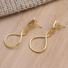 Load image into Gallery viewer, Gold-Plated Brass Dangle Earrings - Bring My Love | NOVICA
