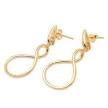 Load image into Gallery viewer, Gold-Plated Brass Dangle Earrings - Bring My Love | NOVICA
