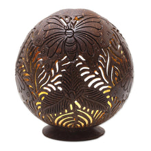 Load image into Gallery viewer, Coconut Shell Butterfly-Themed Catchall - Butterfly Waves | NOVICA
