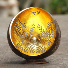 Load image into Gallery viewer, Coconut Shell Butterfly-Themed Catchall - Butterfly Waves | NOVICA
