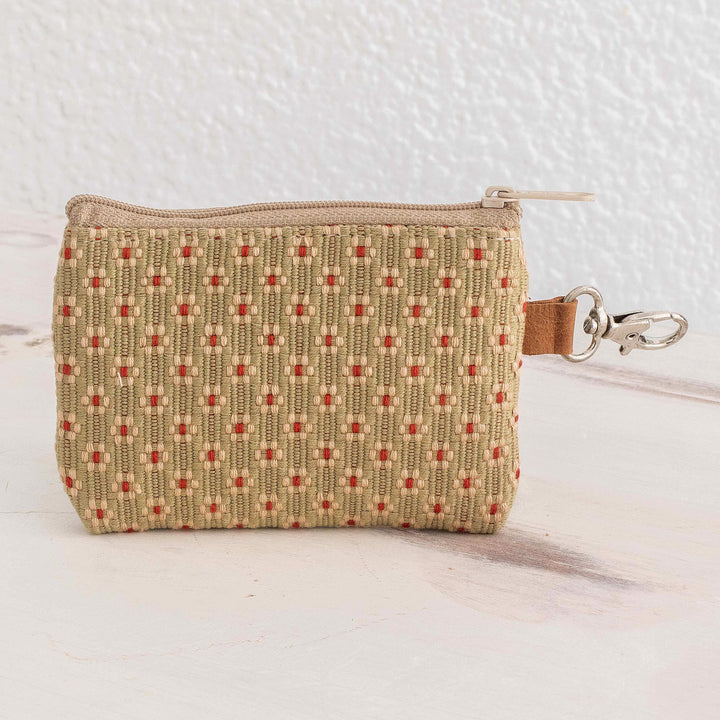 Flowered Cotton Coin Purse - Spring Ditsy | NOVICA