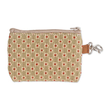 Load image into Gallery viewer, Flowered Cotton Coin Purse - Spring Ditsy | NOVICA
