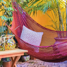 Load image into Gallery viewer, Maya Style Cotton Rope Hammock (Double) - Uxmal Mulberry | NOVICA
