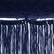 Load image into Gallery viewer, Fringed Navy Blue Cotton Hammock from Mexico (Triple) - Navy Blue Cascade | NOVICA
