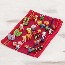 Load image into Gallery viewer, Terracotta AnimalsMini Ornaments (Set of 30) - Noah's Ark Friends | NOVICA
