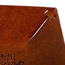Load image into Gallery viewer, Squared Brown Hand Tooled Leather Catchall from Peru - Sienna Tree | NOVICA
