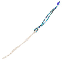 Load image into Gallery viewer, Glass Bead Knotted Bracelet in Aqua and Gold from Guatemala - Divine Union in White and Blue | NOVICA
