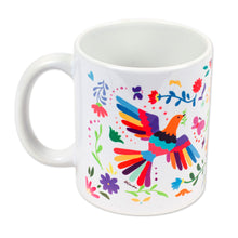 Load image into Gallery viewer, Artisan Crafted Otomi Birds and Flowers Motif Ceramic Mug - Otomi Morning | NOVICA

