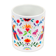 Load image into Gallery viewer, Artisan Crafted Otomi Birds and Flowers Motif Ceramic Mug - Otomi Morning | NOVICA
