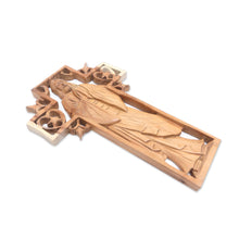 Load image into Gallery viewer, Christian-Themed Suar Wood Relief Panel - Blessed Jesus | NOVICA
