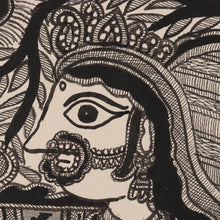 Load image into Gallery viewer, Madhubani Krishna Painting on Handmade Paper - Radha and Krishna's Love | NOVICA
