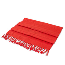 Load image into Gallery viewer, Coral Cotton Shawl from Guatemala - Coral Reef | NOVICA
