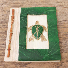 Load image into Gallery viewer, Green Natural Fiber Turtle-Motif Journal - Tortoise Thoughts in Green | NOVICA
