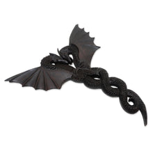 Load image into Gallery viewer, Suar Wood Dragon Relief Panel - Entwined | NOVICA

