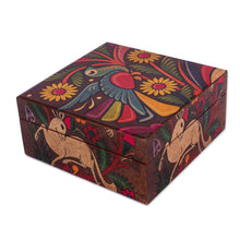 Load image into Gallery viewer, Sylvan-Themed Decoupage Pinewood Decorative Box from Mexico - Tonala Fauna | NOVICA
