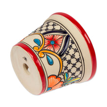 Load image into Gallery viewer, Talavera-Style Ceramic Flower Pot (4.7 Inch Diameter) - Colorful Mercado | NOVICA
