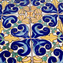 Load image into Gallery viewer, Handmade Talavera-Style Tiles (Set of 12) - Colorful Fans | NOVICA
