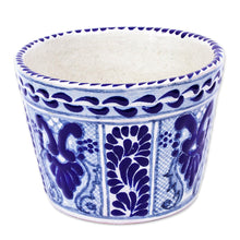 Load image into Gallery viewer, Artisan Crafted Ceramic Flower Pot - Puebla Arabesque | NOVICA
