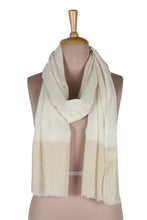Load image into Gallery viewer, Woven Wool and Silk Blend Shawl - Everyday Elegance in Ivory | NOVICA
