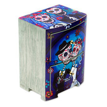 Load image into Gallery viewer, Day of the Dead Themed Jewelry Chest - Deadly Couple | NOVICA
