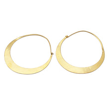 Load image into Gallery viewer, Moern Gold-Plated Hoop Earrings - Moon Halo | NOVICA
