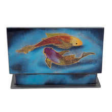 Load image into Gallery viewer, Artisan Crafted Wood and Glass Decorative Box - Ocean Harmony in Blue | NOVICA
