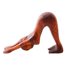 Load image into Gallery viewer, Hand Carved Suar Wood Yoga Statuette - Parvatasana | NOVICA
