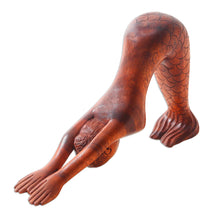 Load image into Gallery viewer, Hand Carved Suar Wood Yoga Statuette - Parvatasana | NOVICA
