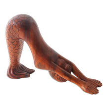 Load image into Gallery viewer, Hand Carved Suar Wood Yoga Statuette - Parvatasana | NOVICA
