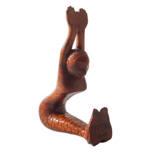 Load image into Gallery viewer, Hand Carved Suar Wood Yoga Statuette - Parvatasana | NOVICA
