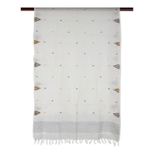 Load image into Gallery viewer, Hand Made Cotton Muslin and Silk Shawl - Rustic Touch | NOVICA
