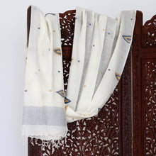 Load image into Gallery viewer, Hand Made Cotton Muslin and Silk Shawl - Rustic Touch | NOVICA
