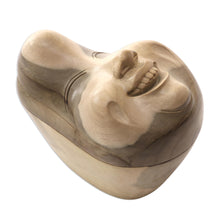 Load image into Gallery viewer, Hand Made Hibiscus Wood Decorative Box - Keep Smiling | NOVICA
