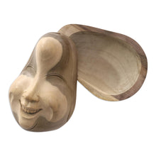Load image into Gallery viewer, Hand Made Hibiscus Wood Decorative Box - Keep Smiling | NOVICA
