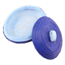 Load image into Gallery viewer, Eco-Friendly Blue Paper Basket from India - Elliptical Beauty | NOVICA
